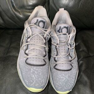 Nike KD Light Gray and Pale Yellow Men's Sneakers